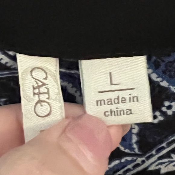 NWOT Cato Womens Blouse Top Collared High Low Hem Paisley Print Multicolor Large - Picture 4 of 4